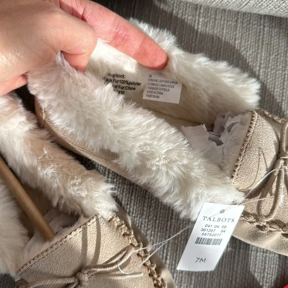 Talbots cozy slippers size 7 leather upper - Picture 2 of 10
